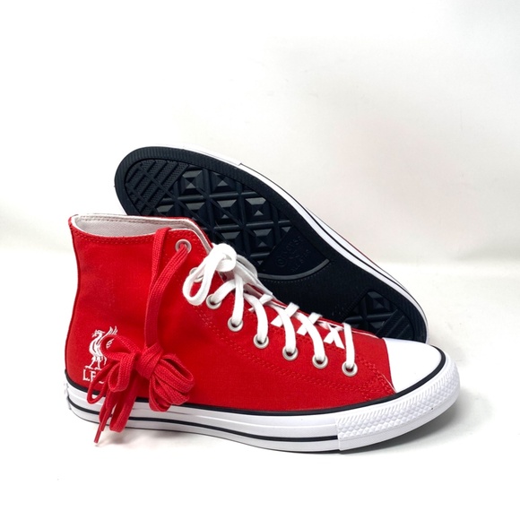 Converse x Liverpool F.C. Ctas High Sneakers Women Size Shoes Red Canvas A07260F - Picture 9 of 11